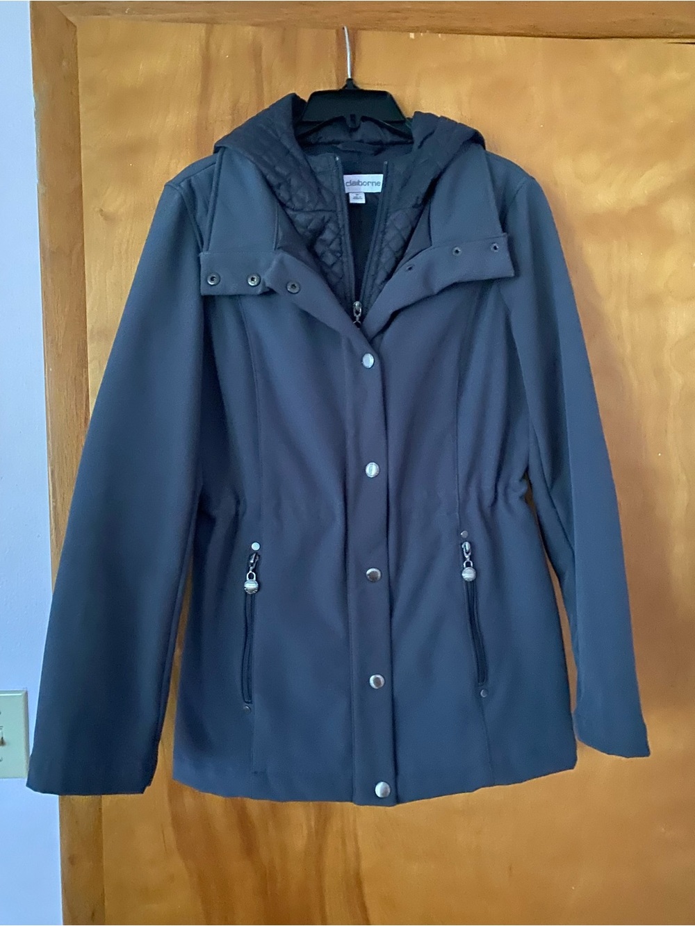 Liz Claiborne Blue-Gray Hooded Utility Jacket